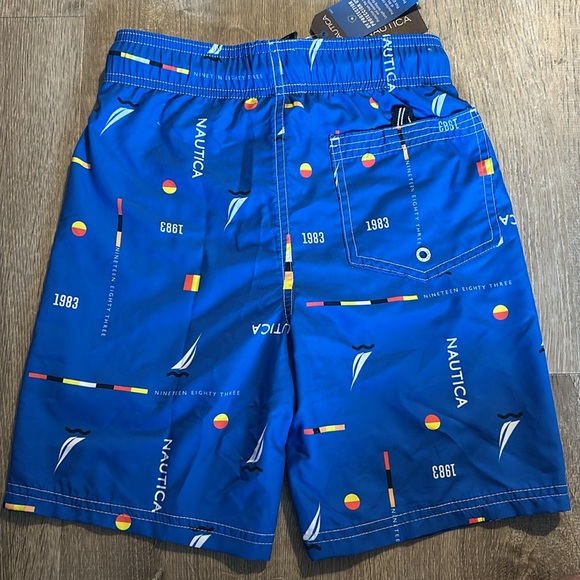 NWT Nautica Boys Swim Trunks – Size S (8) – Soft Liner, Blue Sailboat Print - Picture 3 of 7